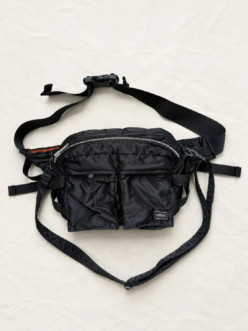 Porter Yoshida Tanker Black Nylon Waist Bag